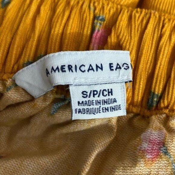 American Eagle Gold Floral Button Up Skirt - Picture 3 of 3
